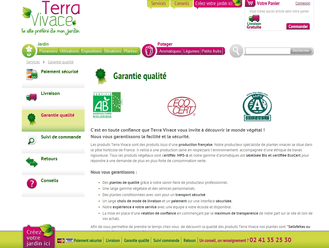 Terra Vivace - Les services